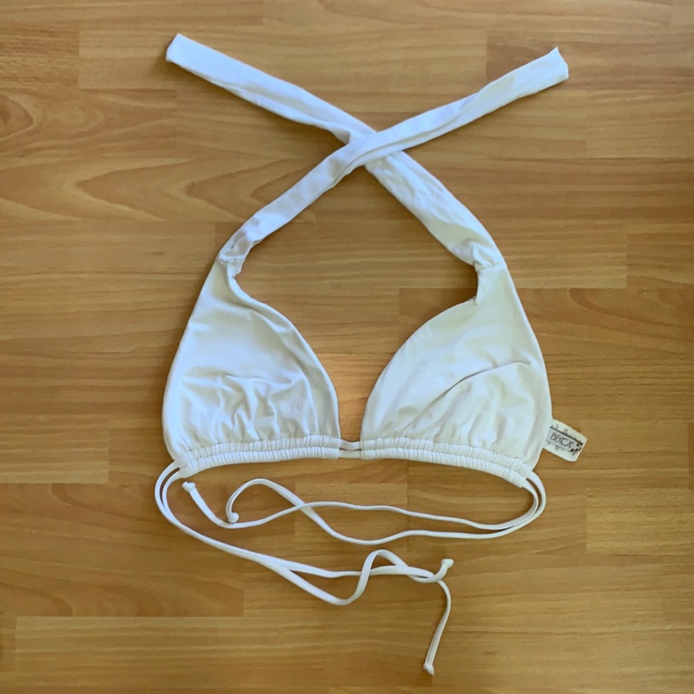 BECCA white cinch bikini top DDD
